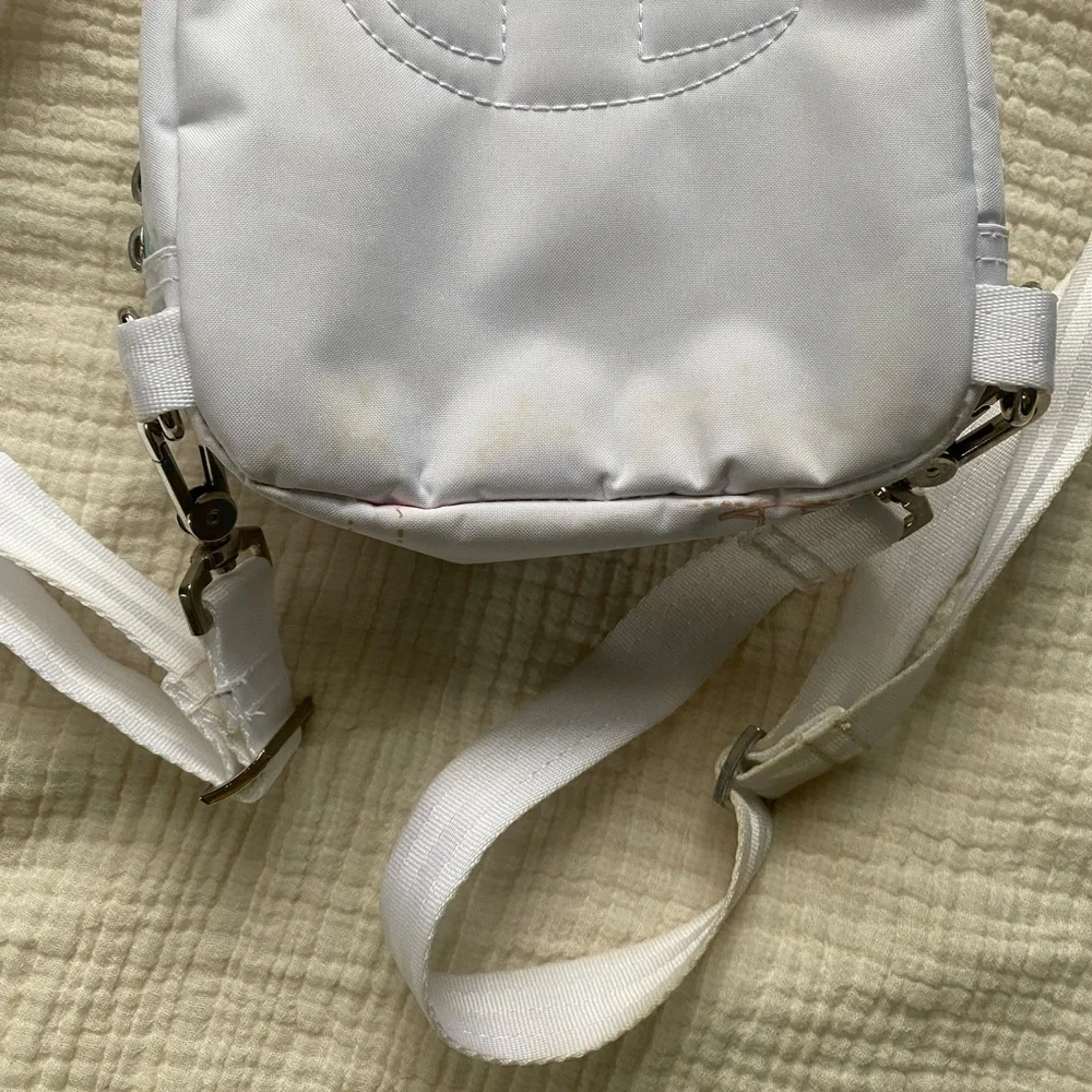 White Monogram Champion Mini Convertible Backpack/ Shoulder Bag - Picture 6 of 7
